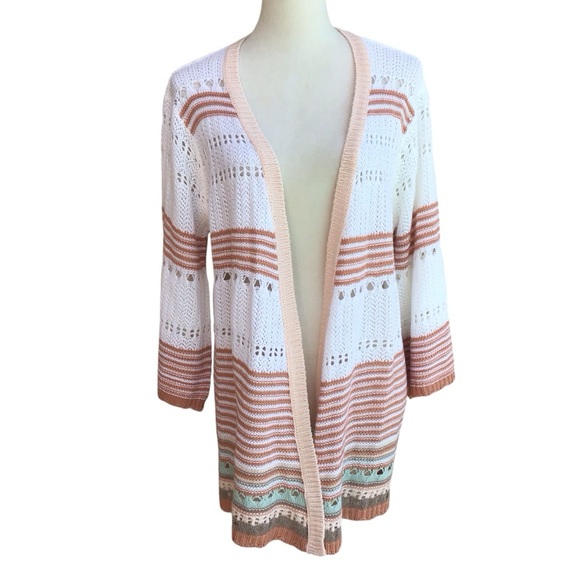 Est. 1946 Striped Knit Open Front Cardigan Duster NEW - Picture 3 of 9